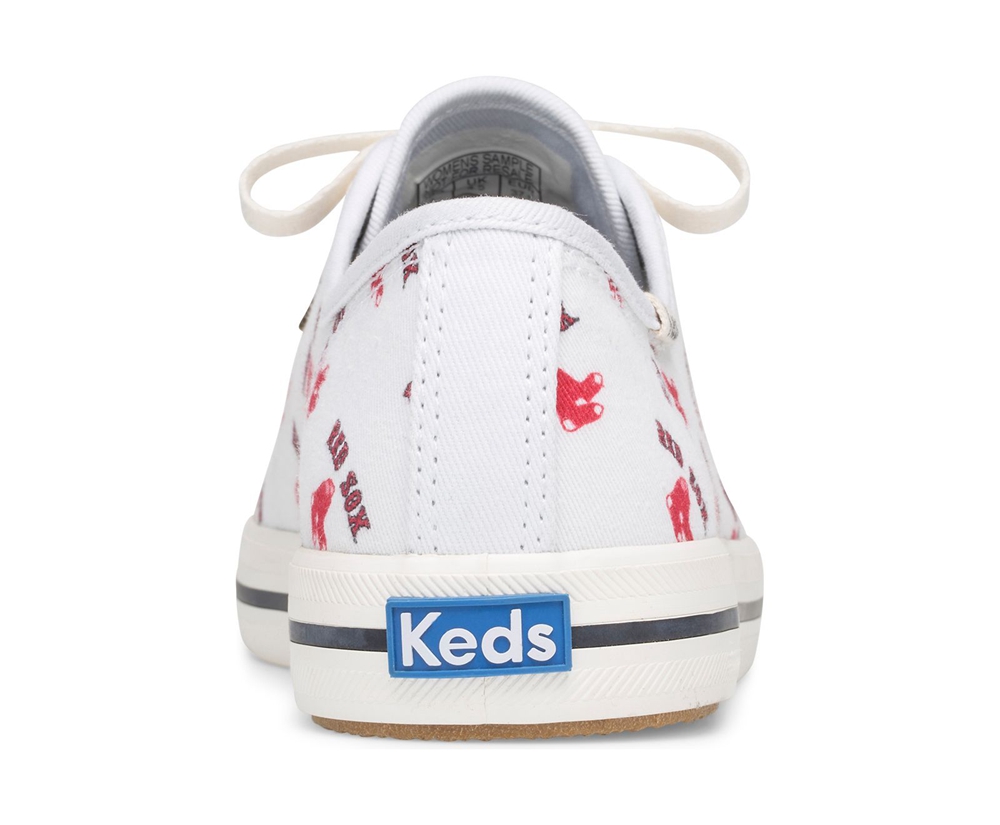 Πανινα Παπουτσια Γυναικεια - Keds Kickstart Mlb® - Λευκα/Κοκκινα - PNKBR5698